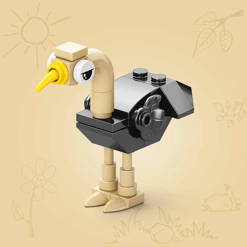 Image of an assembled Ostrich building block.