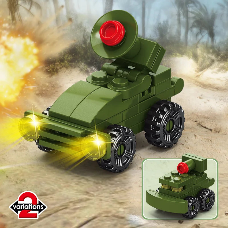 Image of  a Rocket Recon jeep building block.