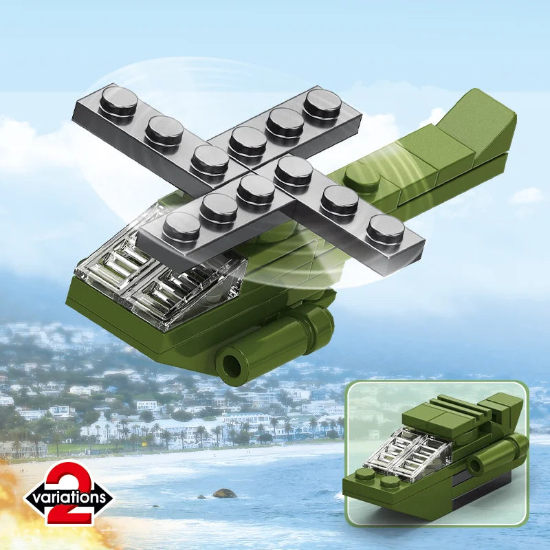 Model of a green rescue helicopter.