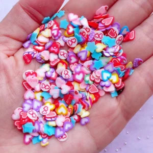Miniature Polymer Clay Heart Fimo (10pcs)