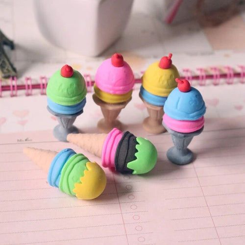 Ice Cream Cone Rubber Pencil Eraser(1Pc)