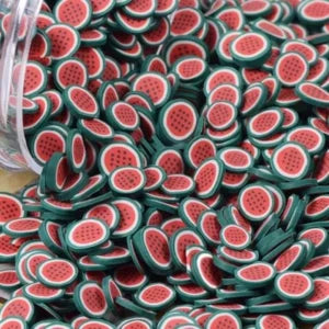Miniature Polymer Clay Full Watermelon Slice (10pcs)